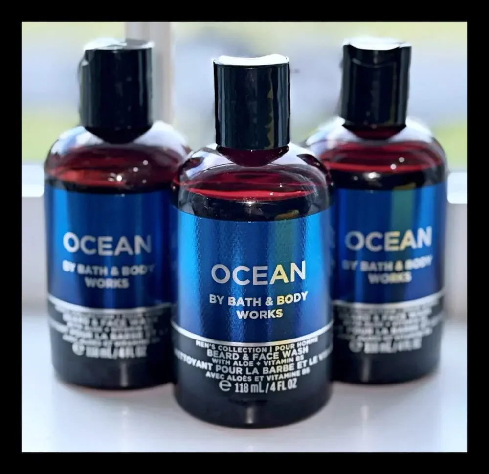 Bath & Body Works 4 oz Men’s Grooming Beard & Face Wash Ocean x3